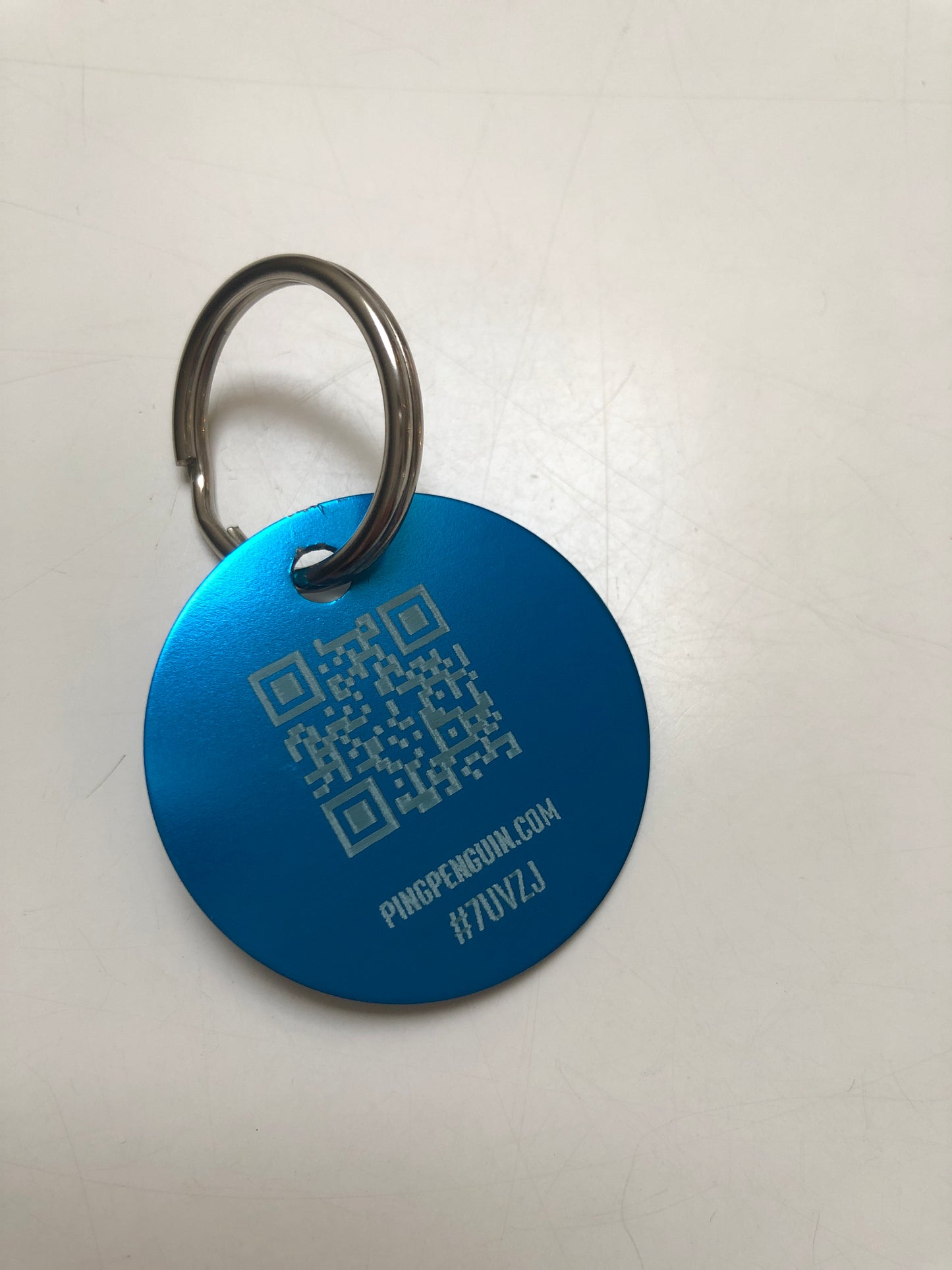 Round aluminium pet tag